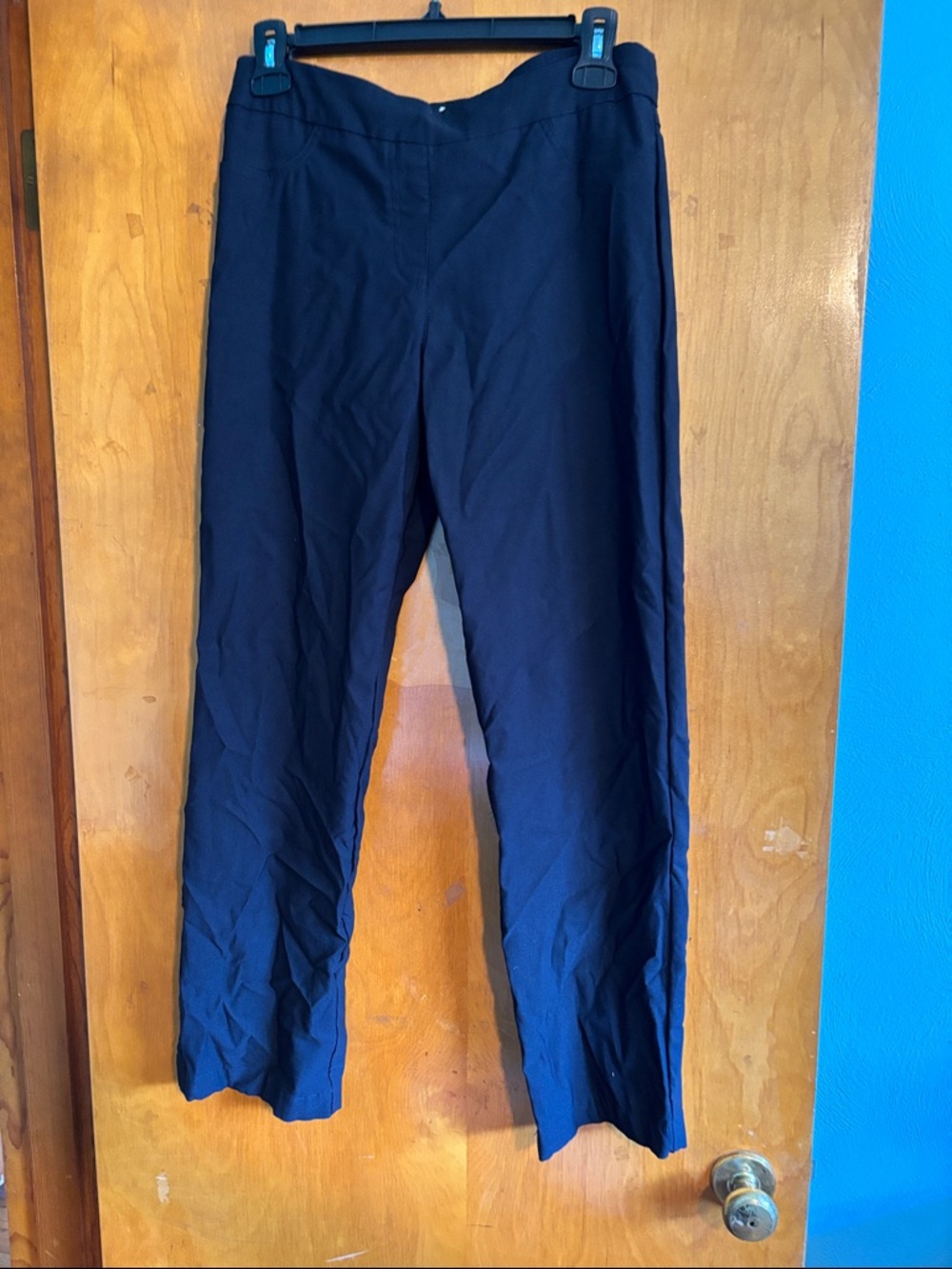 Women's Navy Straight-Leg Dress Pants